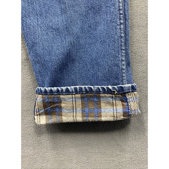 Carhartt Flannel Lined Darkstone Denim Jeans ACTUAL 36x28 Work Relaxed Fit Pants - Picture 5 of 16